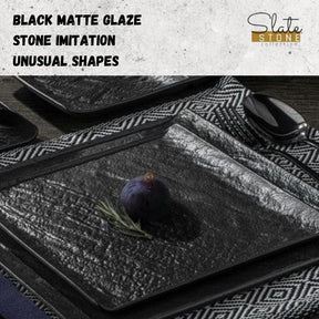 Wilmax Quadratischer Teller SlateStone Schwarz 21.5 x 21.5 cm Porzellan WL-661106/A