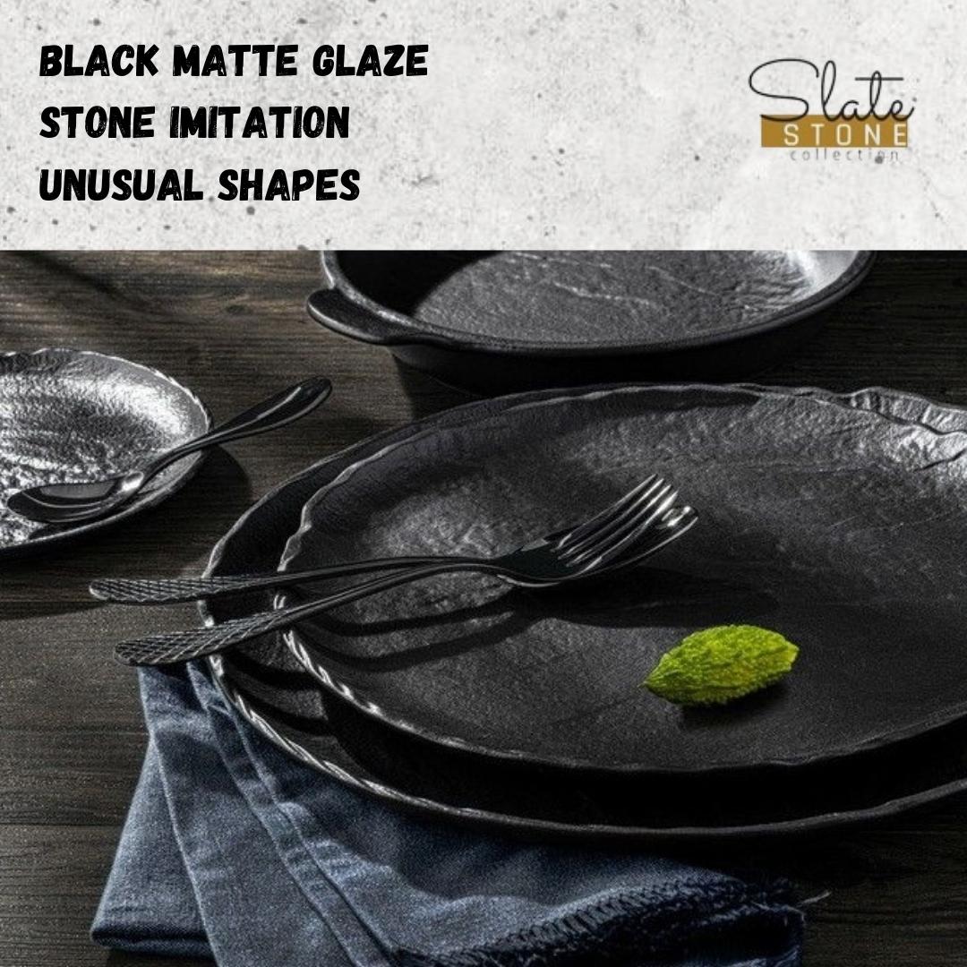Wilmax Teller SlateStone Rund Schwarz 33 cm Porzellan WL-661129/A