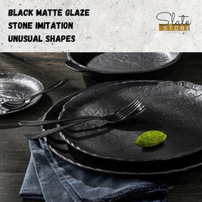 Wilmax Teller SlateStone Rund Schwarz 33 cm Porzellan WL-661129/A