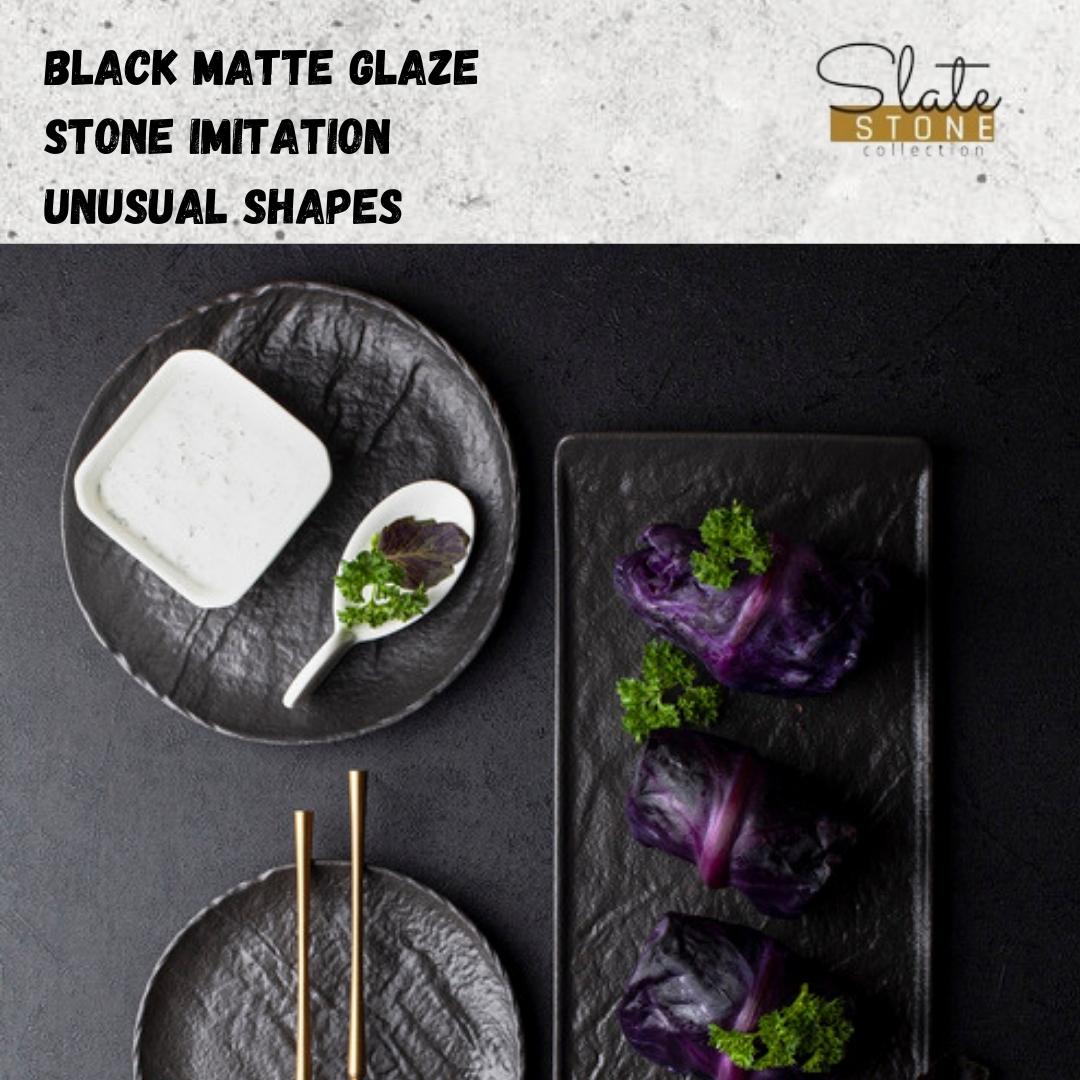 Wilmax Runde Platte SlateStone Schwarz 20.5 cm Porzellan WL-661124/A