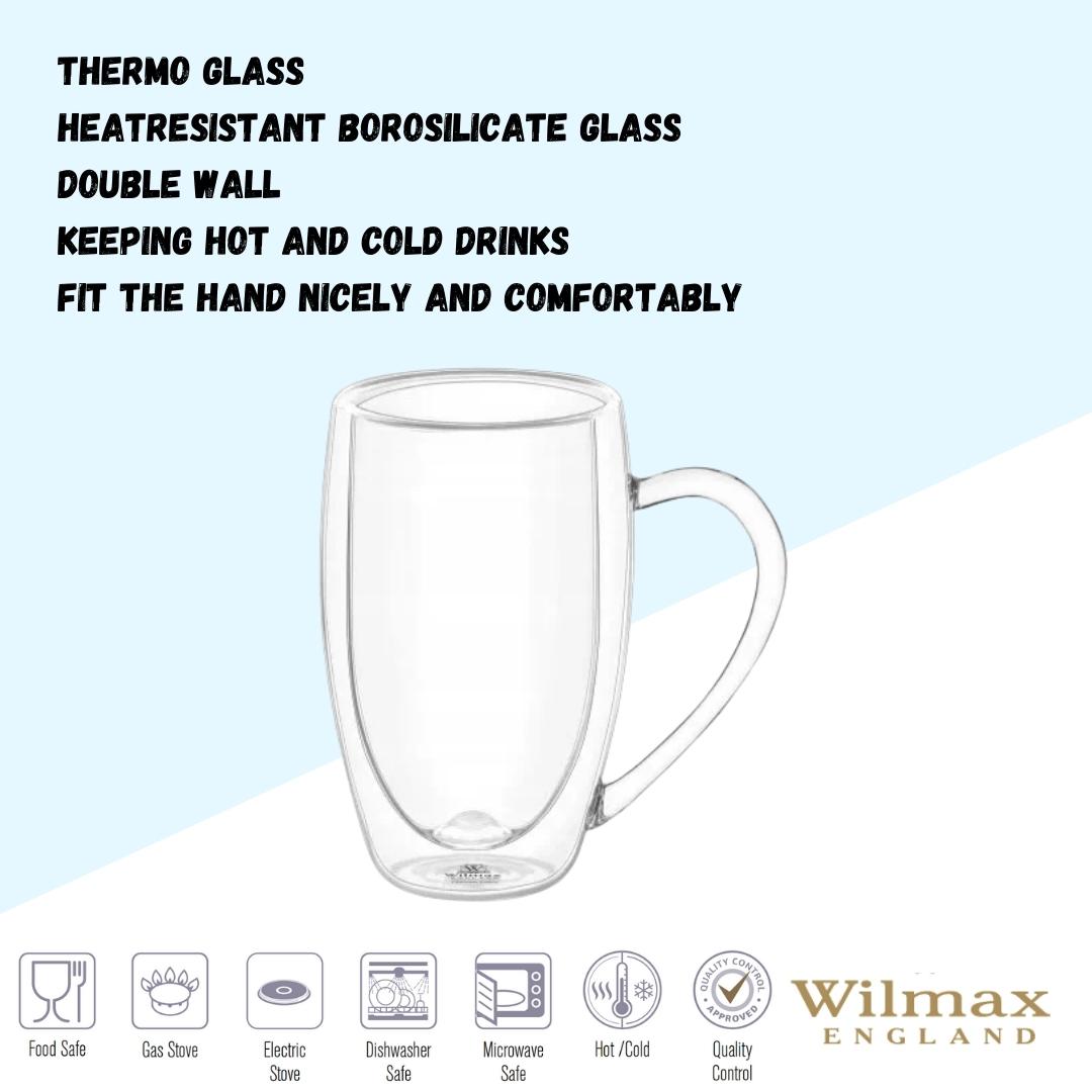 Wilmax Doppelwandiger Thermobecher 500 ml Transparent WL-888742/A
