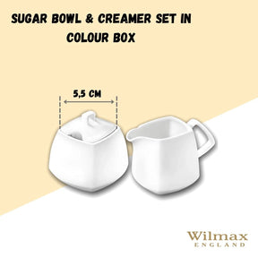 Wilmax Zucker- und Milch Set Weiß Porzellan Ilona