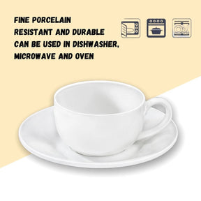 Wilmax Espressotasse mit Untertasse 100 ml Weiß Porzellan WL-993002/AB
