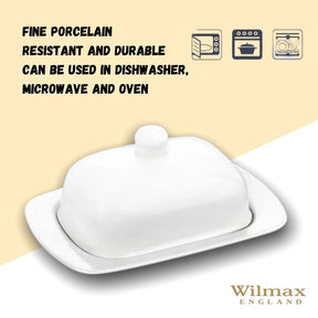 Wilmax Butterdose 19x12.5x8.5 cm Porzellan Weiß WL-996109/1C