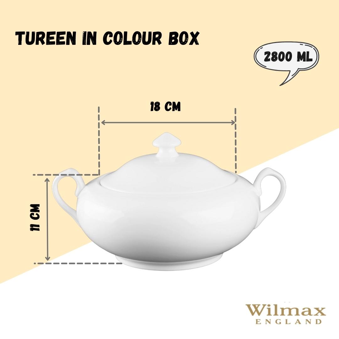 Wilmax Terrine mit Deckel 2800 ml aus Porzellan, Weiß WL-992491/A