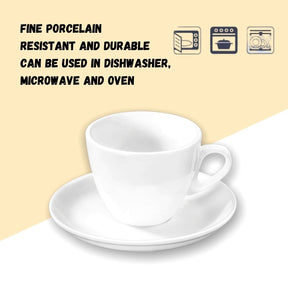 Wilmax Espressotasse mit Untertasse 75 ml Weiß Porzellan WL-993173/AB