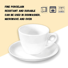 Wilmax Teetasse mit Untertasse 300 ml Weiß Porzellan WL-993176/AB