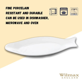 Wilmax Fischplatte 25.5 cm aus Porzellan Weiß WL-992007/A