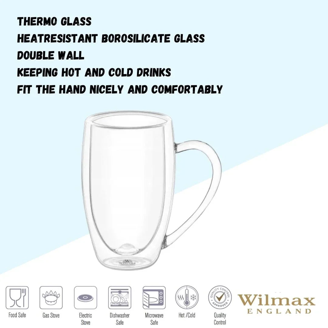 Wilmax Servierset 1x Bambus Teller 28 x 17.5 cm 1x Thermoglas 250 ml 2er Set WL-771126/A-WL-888739/A