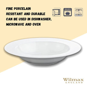 Wilmax Tiefer Teller 23 cm 450 ml aus Porzellan, Weiß WL-991217/A