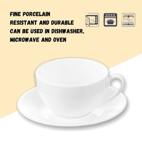 Wilmax Teetasse mit Untertasse 400 ml Weiß Porzellan WL-993191/AB