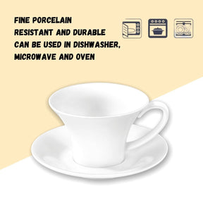 Wilmax Teetasse mit Untertasse 430 ml Weiß Porzellan