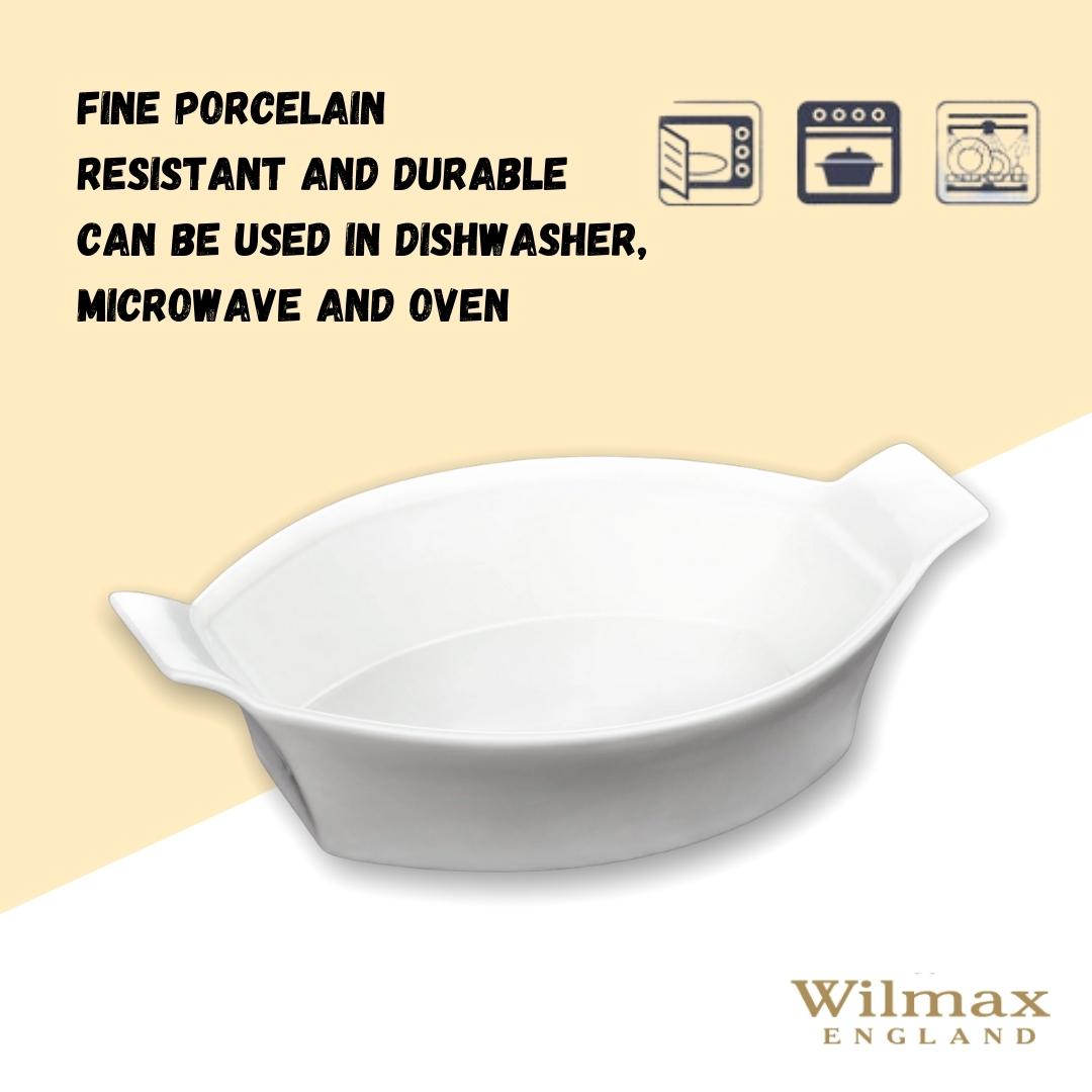 Wilmax Backform oval 22 cm Porzellan Weiß WL-997009/A