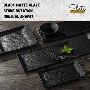 Wilmax Rechteckige Schale SlateStone Schwarz 40.5 x 13 cm Porzellan WL-661136/A