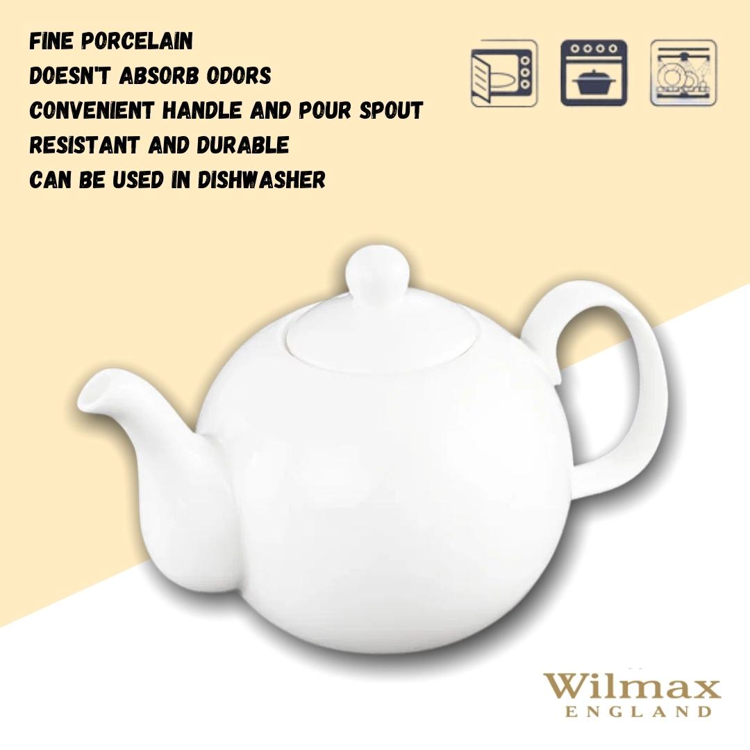 Wilmax Teekanne 1100 ml Olivia Weiß Porzellan