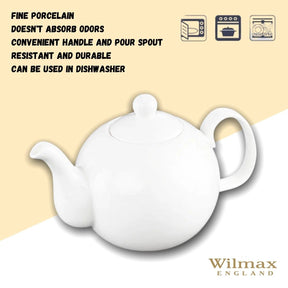 Wilmax Teekanne 1100 ml Olivia Weiß Porzellan