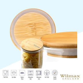 Wilmax Vorratsglas 2000 ml mit Bambusdeckel Transparent WL-888510/A
