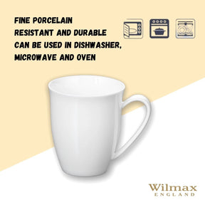 Wilmax Tassen 380 ml Weiß Porzellan 6er Set WL-993014/A6