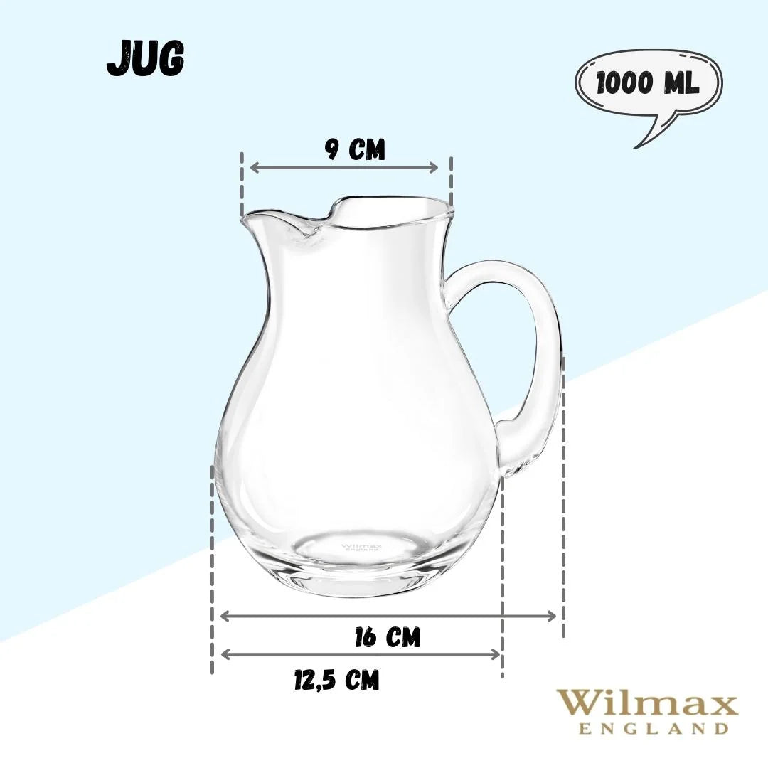 Wilmax Krug 1000 ml Kristallglas Transparent WL-888370/1C