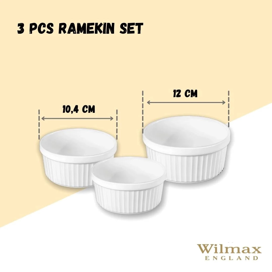 Wilmax Ramekin Set 3-teilig Porzellan Weiß WL-996122/3C