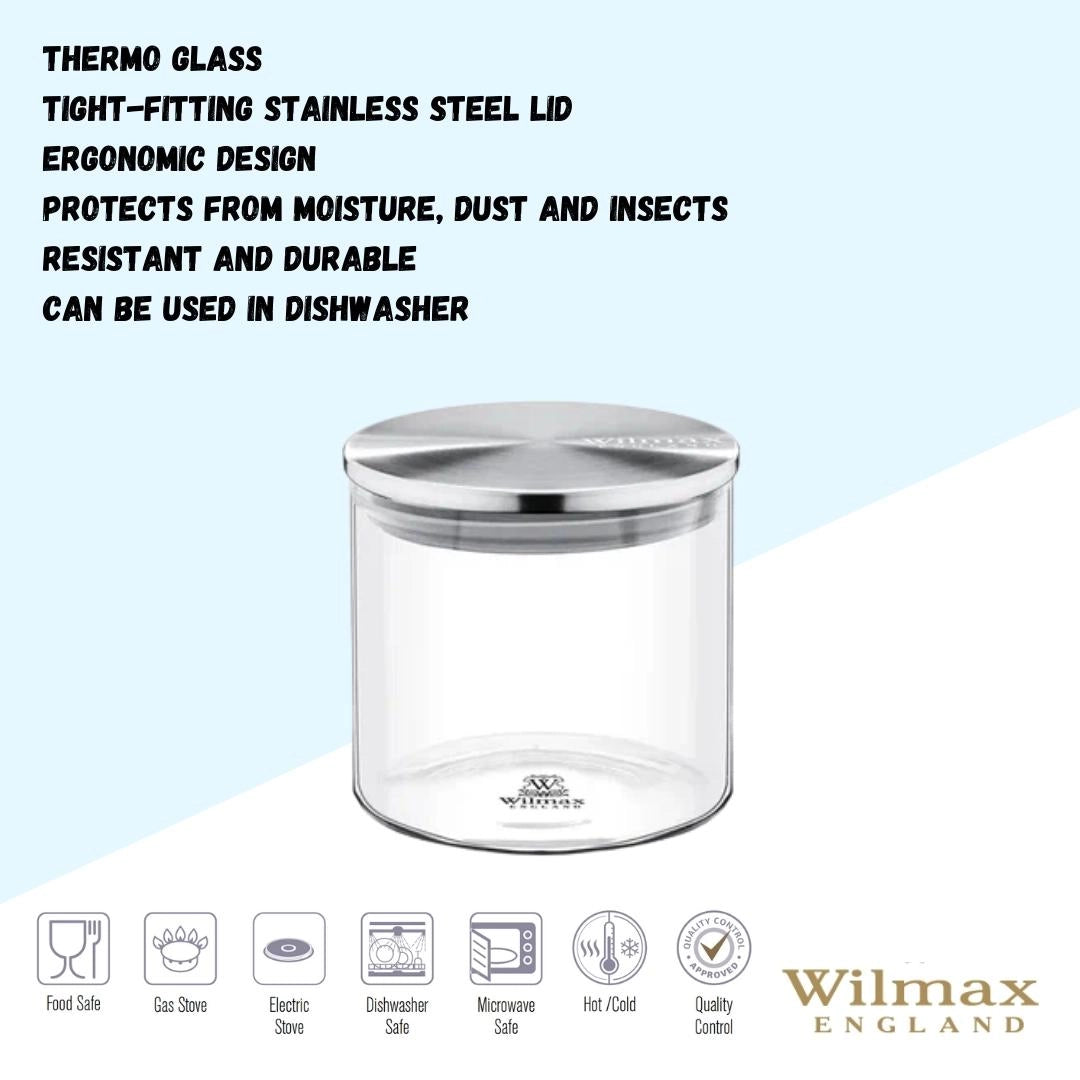 Wilmax Vorratsglas mit Metalldeckel – 2000 ml (10 × 30,5 cm)