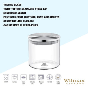 Wilmax Vorratsglas mit Metalldeckel – 2000 ml (10 × 30,5 cm)