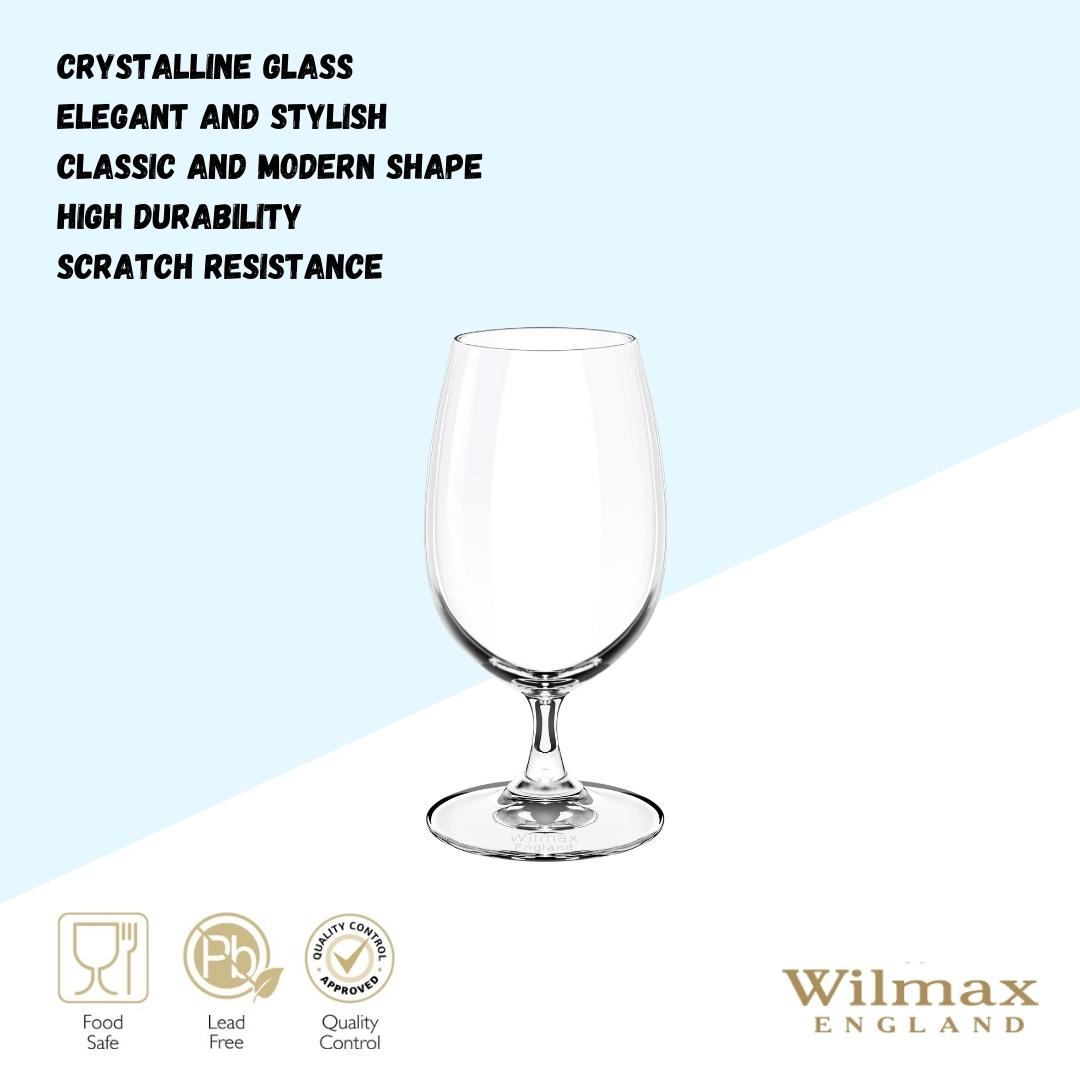 Wilmax Bierglas 420 ml Kristallglas Transparent 6er Set WL-888026/6A