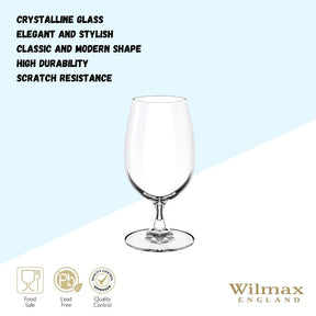 Wilmax Bierglas 420 ml Kristallglas Transparent 6er Set WL-888026/6A