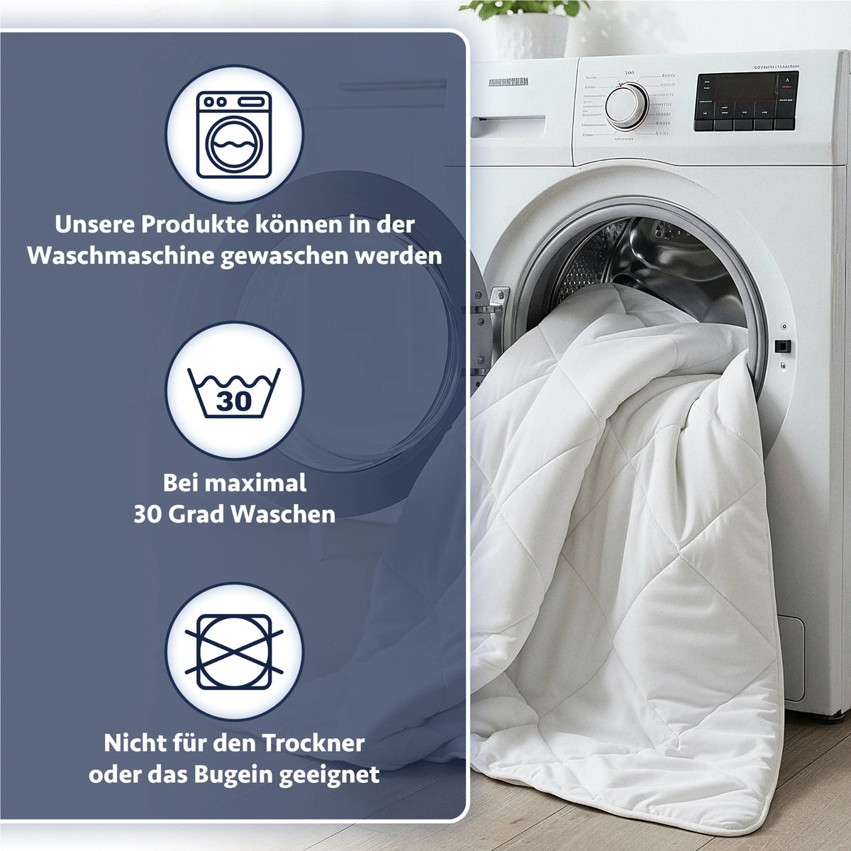 4-Jahreszeiten-Mikrofaser-Steppdecke, hypoallergen, in Weiß