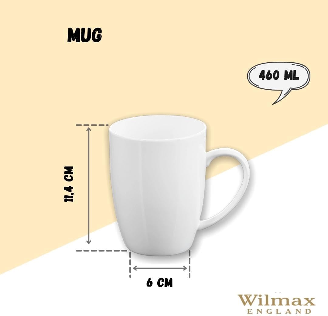 Wilmax Tassen 460 ml Weiß Porzellan 4er Set WL-993018/A4