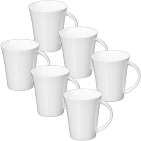Wilmax Tassen 380 ml Weiß Porzellan 6er Set WL-993012/A6