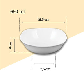 Wilmax Schale 650 ml 16.5 cm Weiß Porzellan 2er Set WL-992001/A2