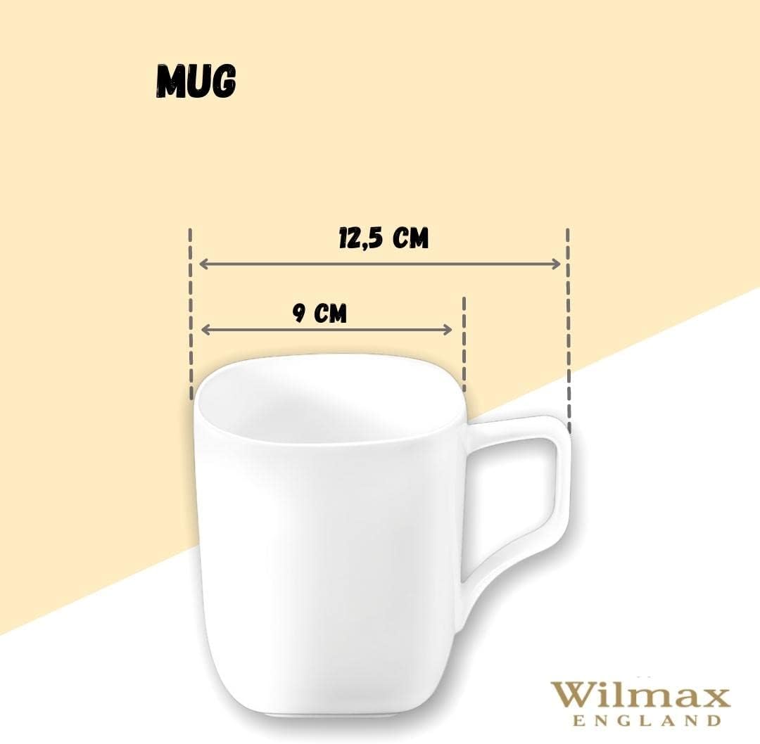 Wilmax Tassen 470 ml 2er Set Weiß Porzellan Ilona