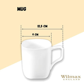 Wilmax Tassen 470 ml 2er Set Weiß Porzellan Ilona