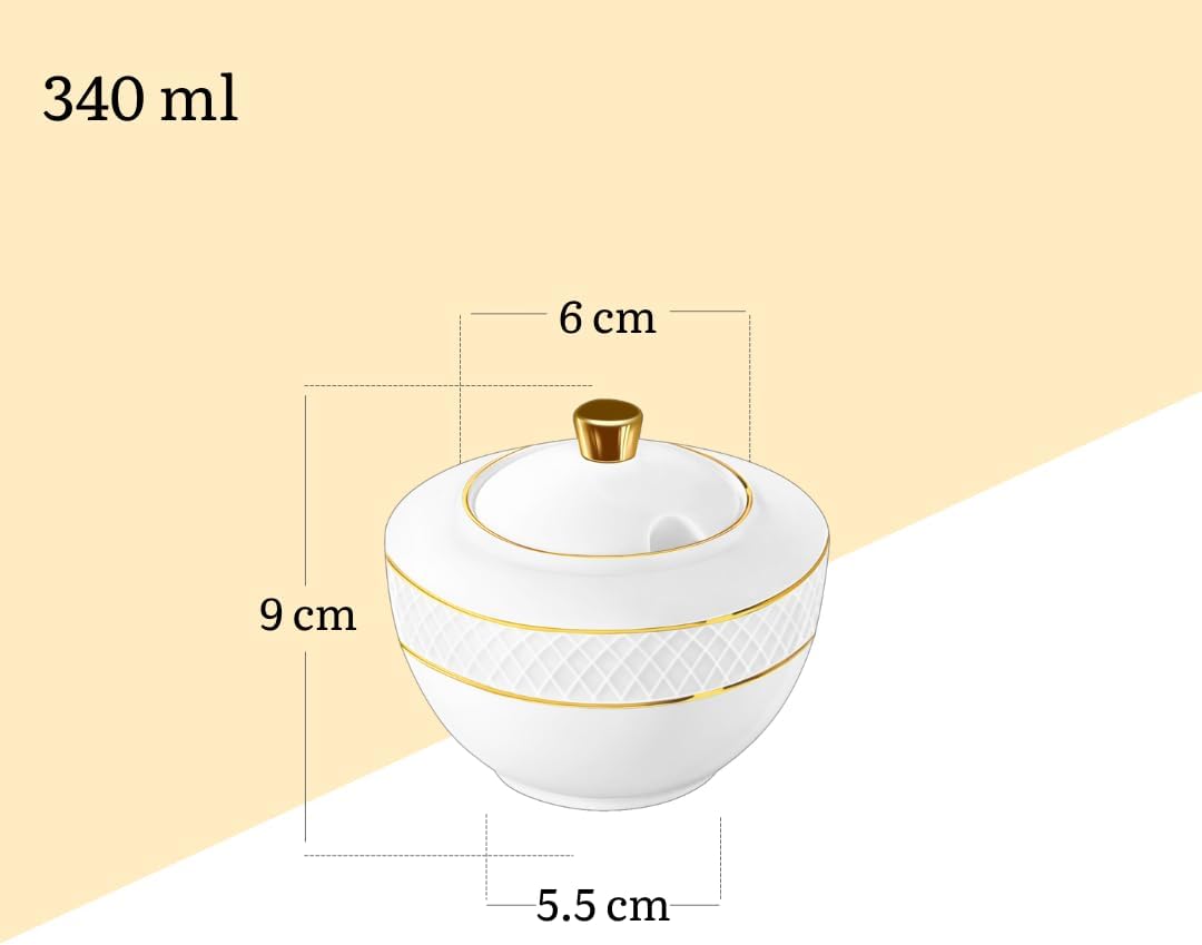 Wilmax Zuckerdose 340 ml Weiß Porzellan WL-880102470/A