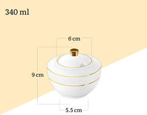 Wilmax Zuckerdose 340 ml Weiß Porzellan WL-880102470/A