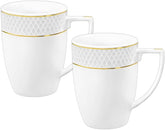 Wilmax Tasse 450 ml Weiß Goldrand Porzellan 2er Set WL-880102432/A2