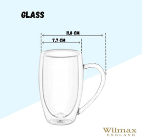 Wilmax Doppelwandige Glastassen 300 ml Borosilikatglas 4er Set WL-888740/A4