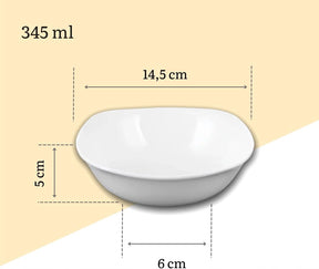 Wilmax Schale 345 ml 14.5 cm Weiß Porzellan 2er Set WL-992000/A2