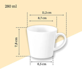 Wilmax Tasse 280 ml Porzellan Weiß 6er Set WL-993101/A6