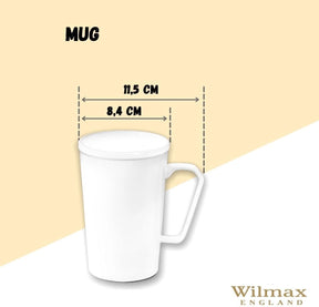 Wilmax Becher 420 ml Weiß Porzellan für Kaffee und Tee