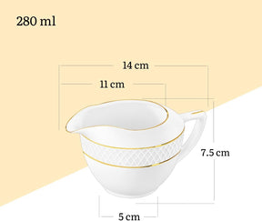 Wilmax Milchkännchen mit Goldrand 280 ml