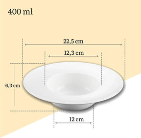 Wilmax Tiefer Teller 22.5 cm 400 ml aus Porzellan, Weiß WL-991186/A