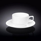 Wilmax Teetasse mit Untertasse 220 ml Weiß Porzellan