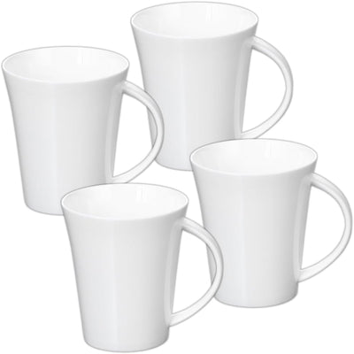 Wilmax Tassen 380 ml Weiß Porzellan 4er Set WL-993012/A4