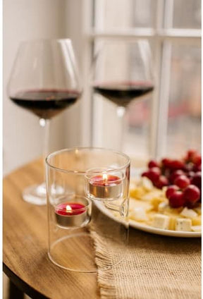 Wilmax Kerzenhalter für 2 Teelichter 12 cm Thermo-Glas