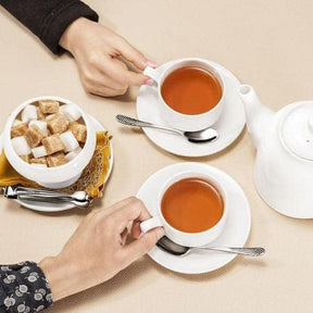 Wilmax Teetassen mit Untertassen 2er Set 160 ml Weiß