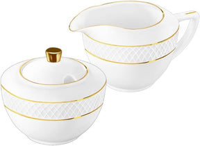 Wilmax Zucker- & Milchkännchen Set Porzellan Goldrand WL-880102470/A-880102475/A