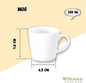 Wilmax Tasse 280 ml Weiß Porzellan klassisch WL-993101/A