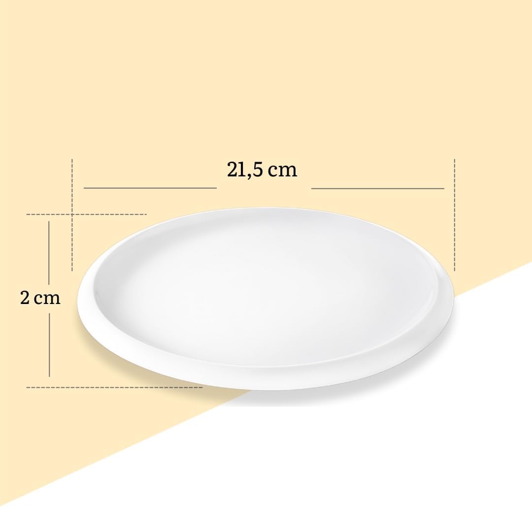 Wilmax Dessertteller 21.5 cm Weiß Porzellan 6er Set WL-991235/A6